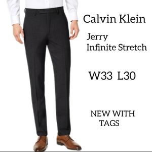 CALVIN KLEIN MENS JERRY BLACK PANTS SIZE W33 L30 NEW WITH TAGS